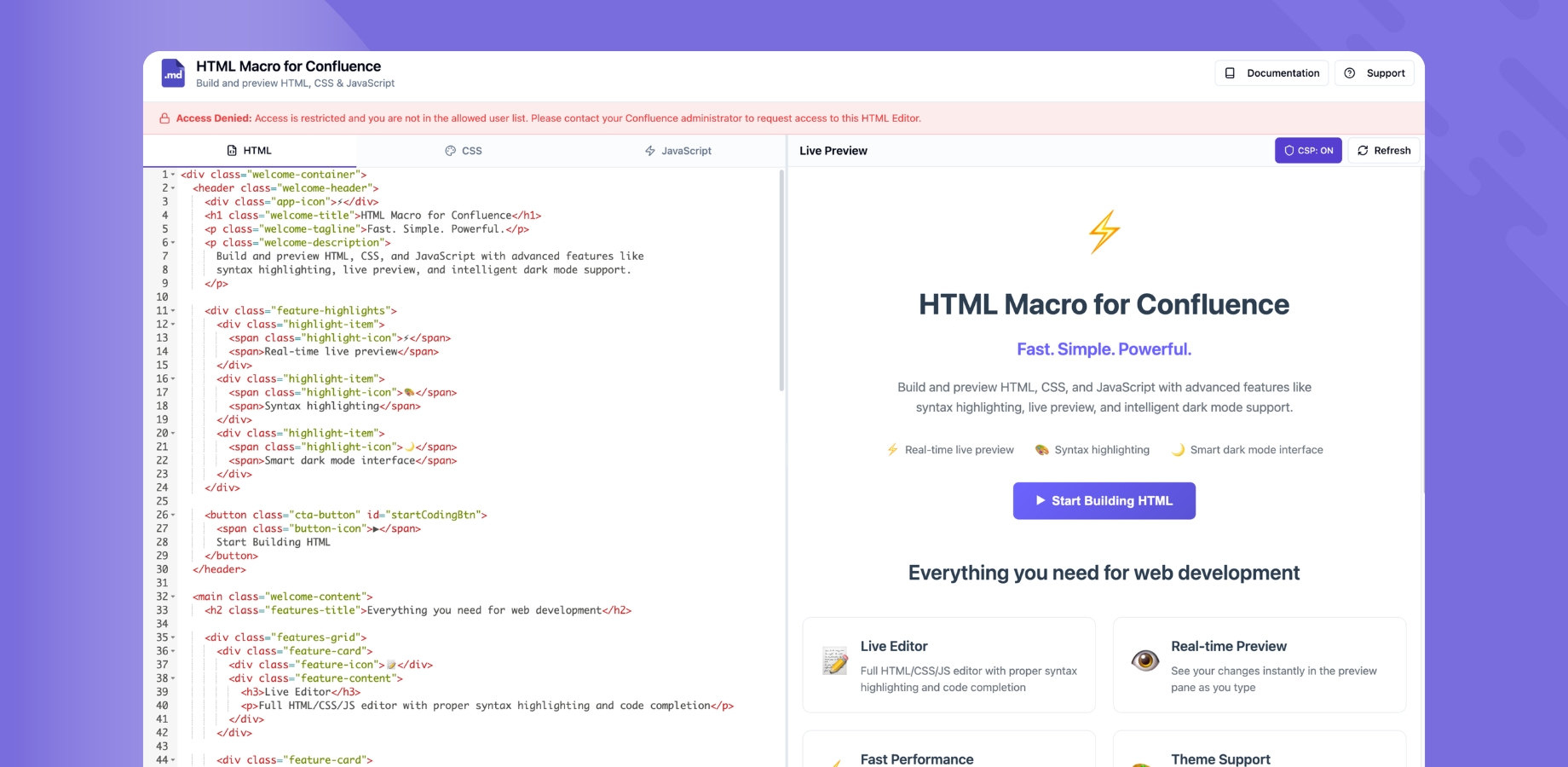 HTML Editor & Live Preview